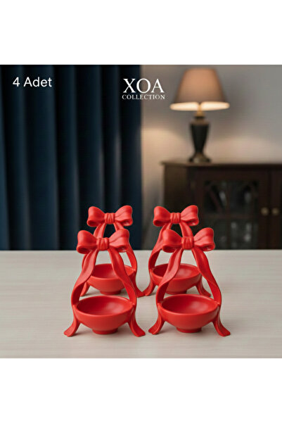 XOA Collection Mini Charm |   4-Piece Coffee Side Serving Set with Bowknot Fi...