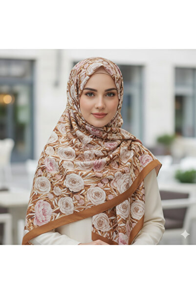 REMOMODA Patterned Floral Model Chiffon Shawl Italian Soft Shawl High Quality