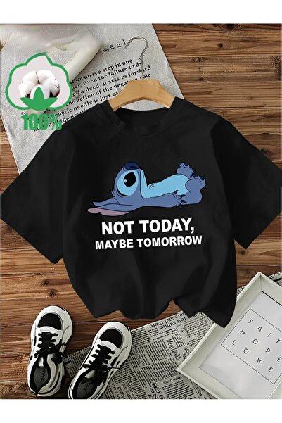 Massgai Unisex Stich Not Today Printed Oversize 100% Cotton T-Shirt