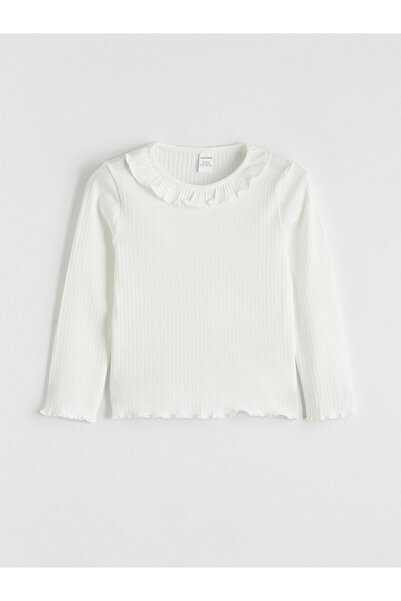 LC Waikiki Екру велосипедна блуза с обло деколте за момичета