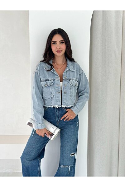 PIOVE Cropped Denim Jacket – Blue Street