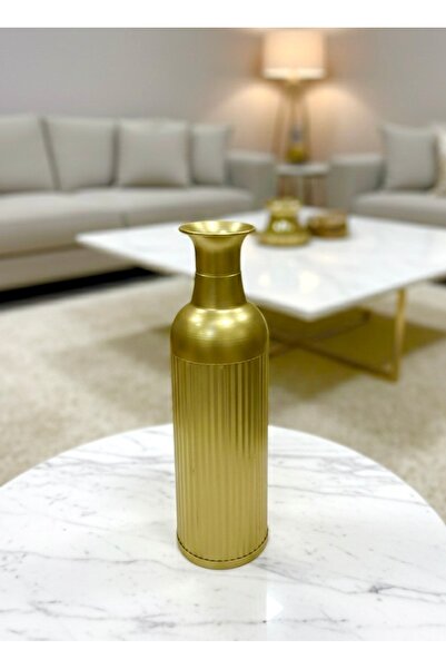HomeNew Luxury metal vase/decorative case in matte gold, height c50
