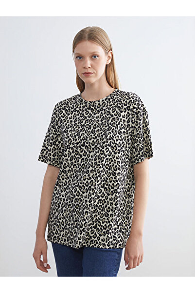 LC Waikiki Crew Neck Leopard Print Blouse