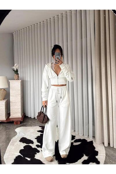 ALVOR 3 Yarn Fleece-Free Lace Collar Track Suit Set