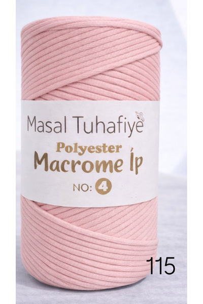 MASAL TUHAFİYE POLYESTER MACROME İP PUDRA 115 NO:4 200 GRAM 1 ADET