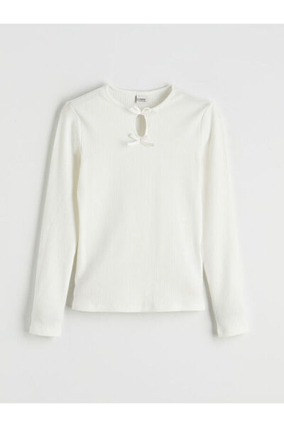 LC Waikiki منتجات فريزن ستور التي لا مثيل لها I تي شيرت بناتي مزين بفيونكة