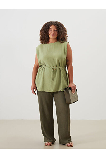 LC Waikiki منتجات فريزن ستور التي لا مثيل لها I بلوزة بحزام وياقة على شكل حرف...