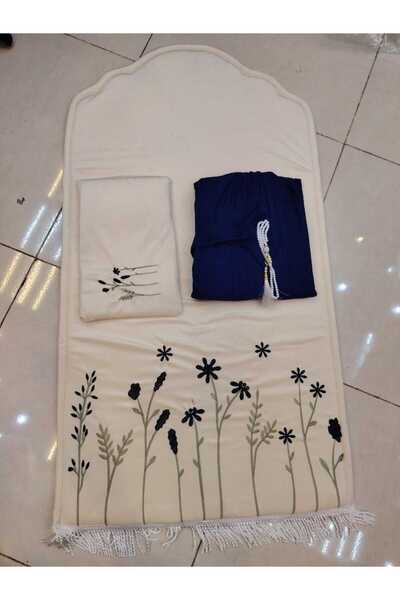 RUG A prayer set with an attractive contrast, featuring a dark navy robe and ...