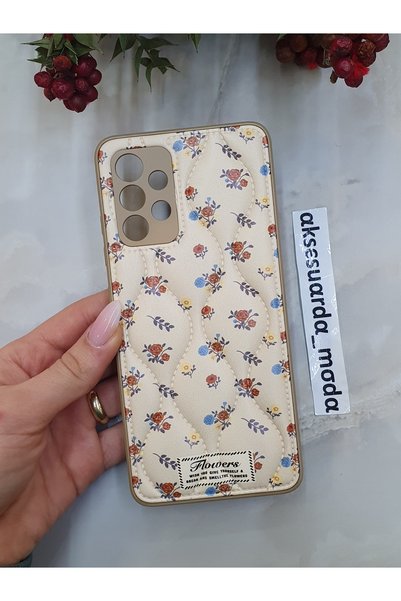 ZB Aksesuarda Moda Samsung Galaxy A32 Compatible Quilted Floral Patterned Puf...
