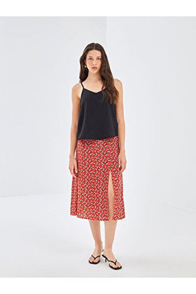 LC Waikiki Rmz Gi̇yi̇m Farkiyla Embroidered Women's Skirt with Waist Cord