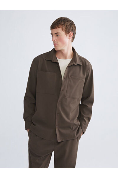 LC Waikiki Long Sleeve Shirt Collared Men's Shirt