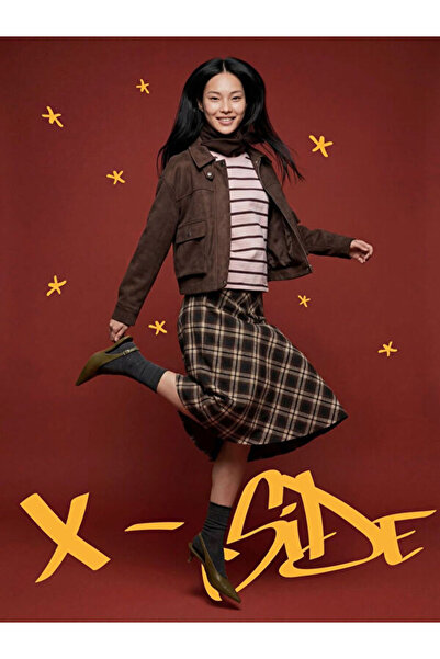 LC Waikiki Plaid A-Line Skirt with Zipper at Waist
