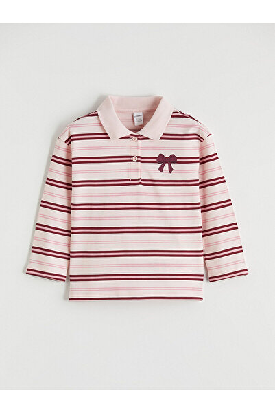 LC Waikiki Peak New Season Polo Neck Striped Girls' T-Shirt