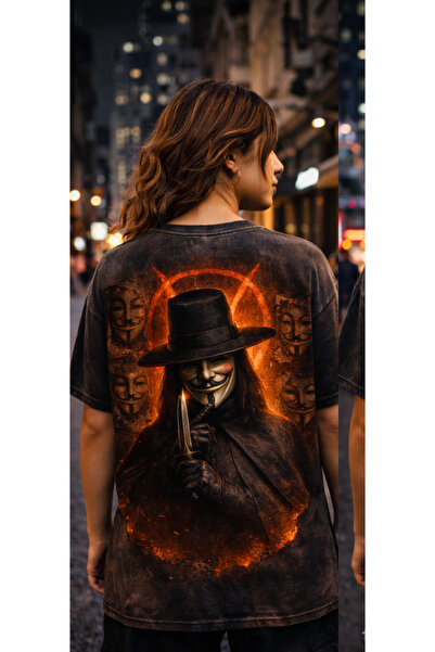 FREAK T-SHIRT Μαύρο Oversize Unisex T-Shirt με στάμπα, Vintage, που πλένεται