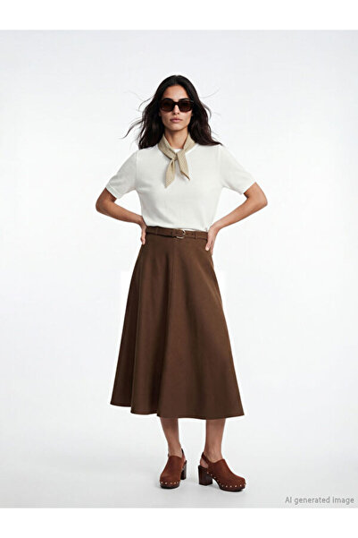 LC Waikiki Unique Products from Freezen Store I Belted Flared Skirt