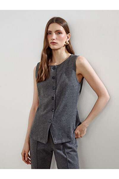 LC Waikiki Rmz Gi̇yi̇m Farkiyla Zero Roba Collar Women's Knitwear Vest