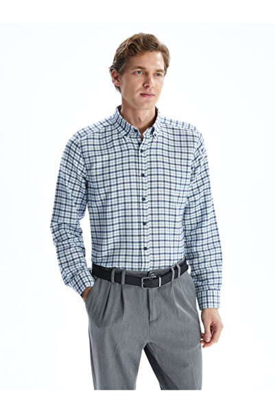 LC Waikiki Regular Fit Long Sleeve Plaid Gabardine Men's Shirt