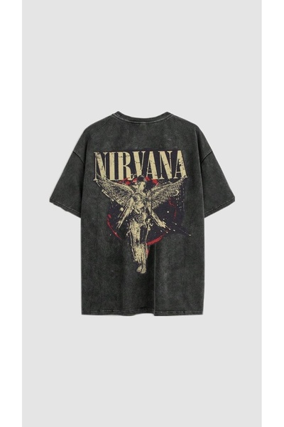 Vordevia Nirvana Printed Washable Oversize T-Shirt Unisex Vintage Comfortable...