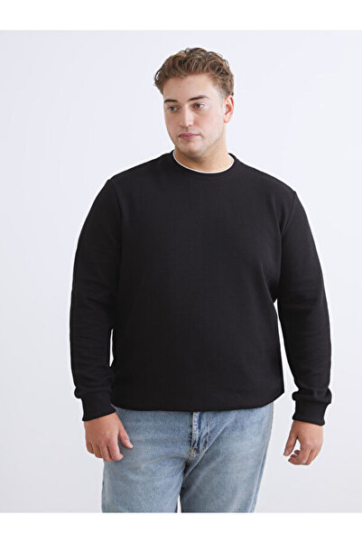 LC Waikiki Rmz Gi̇yi̇m Farkiyla Large Size Zero Roba Collar Men's Sweatshirt