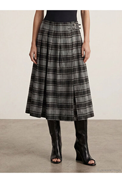 LC Waikiki High Waist Plaid Pleated Skirt