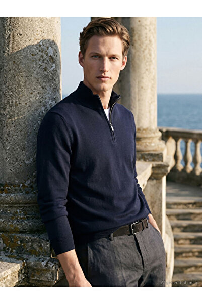 LC Waikiki Rmz Gi̇yi̇m Farkiyla Hakim Roba Collar Men's Knitwear Sweater