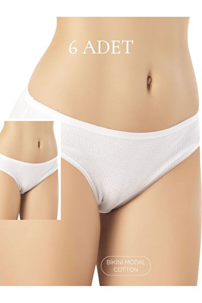 SEBURAM COLLECTION Cotton Breathable Ribbed Bikini Panties 6-Pack Underwear
