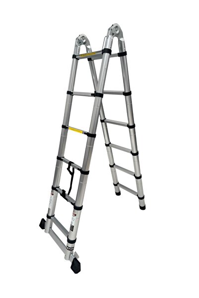 DAİMER 1.9+1.9 Metre Çift Taraflı Alüminyum Teleskopik 6+6 (12) Basamaklı Mer...