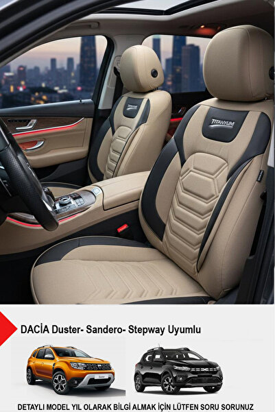 GM-DESIGN Titanium Series Luxury Linen Universal Car Seat Cover - (Daci̇a San...
