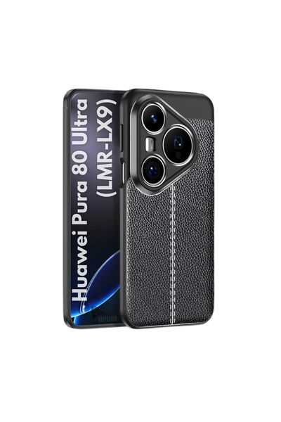 HANPORIUM Huawei Pura 80 Ultra Compatible Silicone Case with Leather Pattern,...