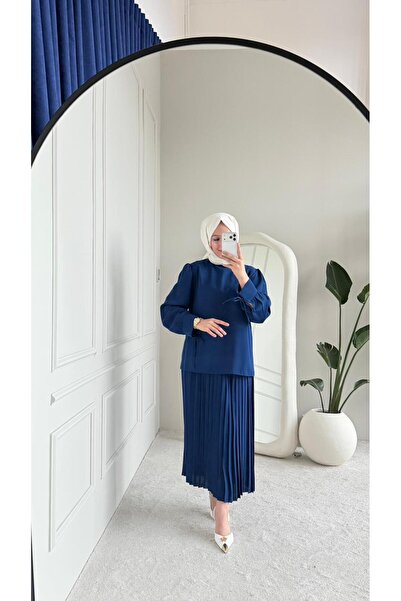 MİREL BUTİK New Season Women's Meva Tunic-Skirt Pleated Set