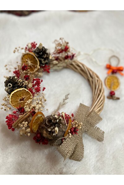 Marrone Пролетна украса за врата с портокал и чипс