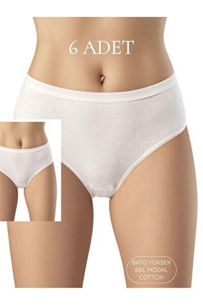 SEBURAM COLLECTION Cotton Cotton Breathable Ribbed Bato High Waist Panties 6 ...