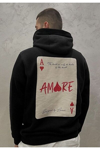 COZYWEAR سويت شيرت أسود كبير الحجم للجنسين مع قلنسوة، مطبوع بجودة عالية، مريح...