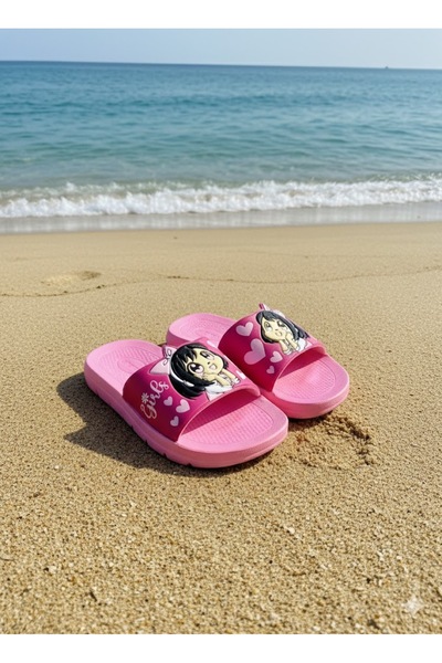 Behtah Kundura Papuci de vară pentru copii, ilustrați, din PU, cu talpă confo...