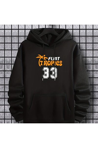COZYWEAR سويت شيرت أسود كبير الحجم للجنسين مع قلنسوة، مطبوع بجودة عالية، مريح...