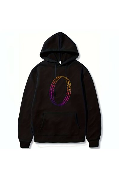 COZYWEAR سويت شيرت أسود كبير الحجم للجنسين مع قلنسوة، مطبوع بجودة عالية، مريح...