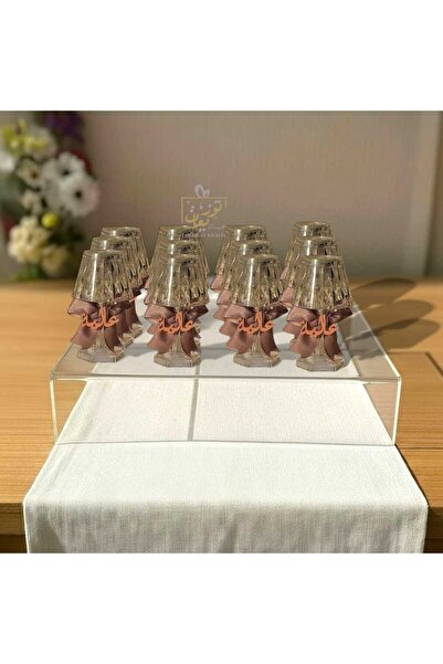 NO BRAND درزن توزيعات مواليد - أبجورات كريستال مضيئة فاخرة (12 حبة) بالاسم وا...