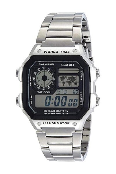Casio Digital Waterproof Watch Model AE-1200WHD-1AVDF - 45 mm - Silver for Men