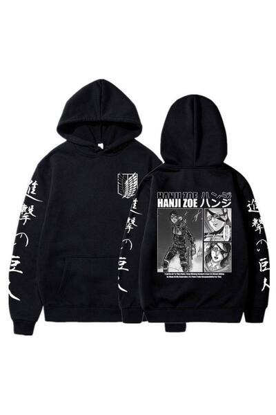 COZYWEAR سويت شيرت أسود كبير الحجم للجنسين مع قلنسوة، مطبوع بجودة عالية، مريح...