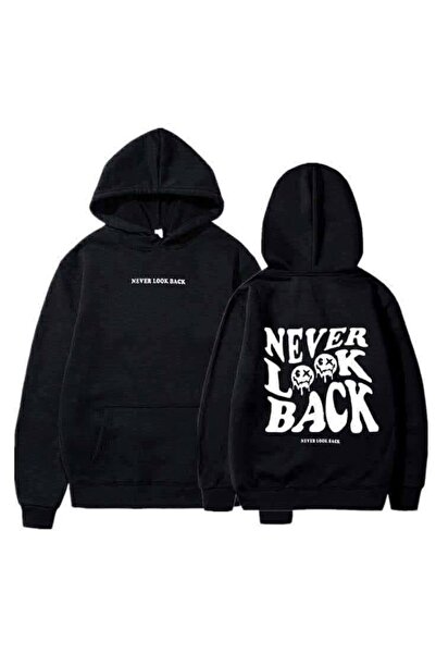 COZYWEAR سويت شيرت أسود كبير الحجم للجنسين مع قلنسوة، مطبوع بجودة عالية، مريح...