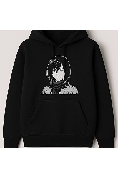 COZYWEAR سويت شيرت أسود كبير الحجم للجنسين مع قلنسوة، مطبوع بجودة عالية، مريح...