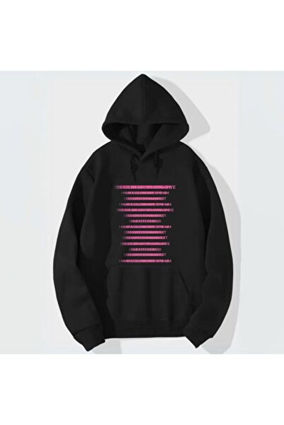COZYWEAR سويت شيرت أسود كبير الحجم للجنسين مع قلنسوة، مطبوع بجودة عالية، مريح...