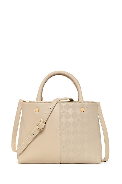 Derimod Women's Cream Long Strap Printed Classic Shoulder Bag 26Pbd200018