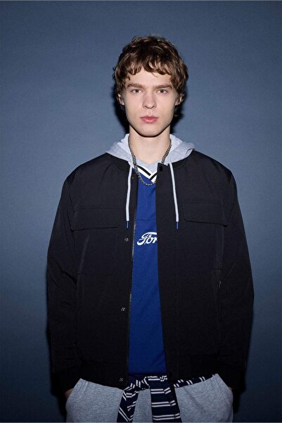 DeFacto Regular Fit College Collar Waterproof Coat F8472Ax26Sp