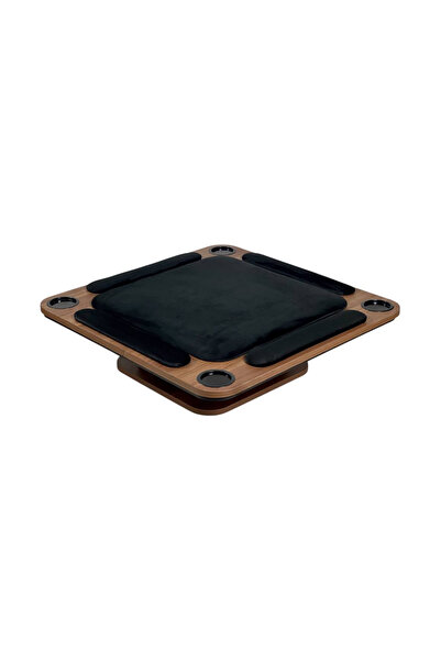 ALBADER Large Blot Table with Cup Holders and Fixed Base Velvet Card Game Tab...