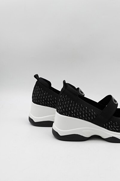 Guja Kadın Lastik Bantlı Taşlı Triko Tekstil Şık Spor Babet GJ 26Y 305