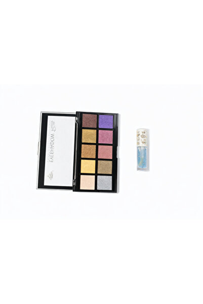 OEM Professional 9-Color Shimmer + Glitter Lip Gloss Eyeshadow Palette – Inte...