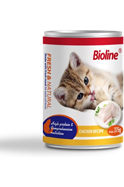 Bioline طعام القطط المعلب بنكهة الدجاج 375 غرام
