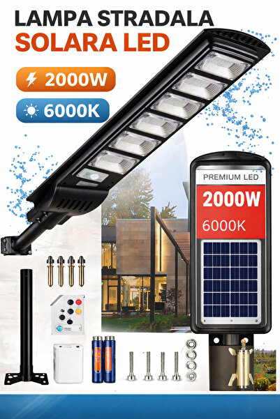 CASA JOY Lampa solara LED stradala puternica autonoma 2000W