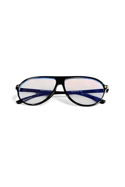 QAYYO Accessories نظارات تورينو للجنسين باللون الأسود الشفاف مع حماية من الضوء الأزرق وحماية من الأشعة فوق البنفسجية Uv400